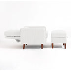 Poltrona accent imbottita con schienale regolabile e pouf contenitore coordinato