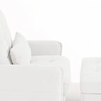 Poltrona accent imbottita con schienale regolabile e pouf contenitore coordinato