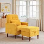 Poltrona accent imbottita con schienale regolabile e pouf contenitore coordinato