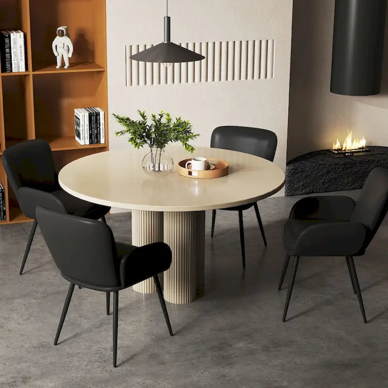 Set di 4 sedie da pranzo antigraffio per gatti con gambe in metallo color oro