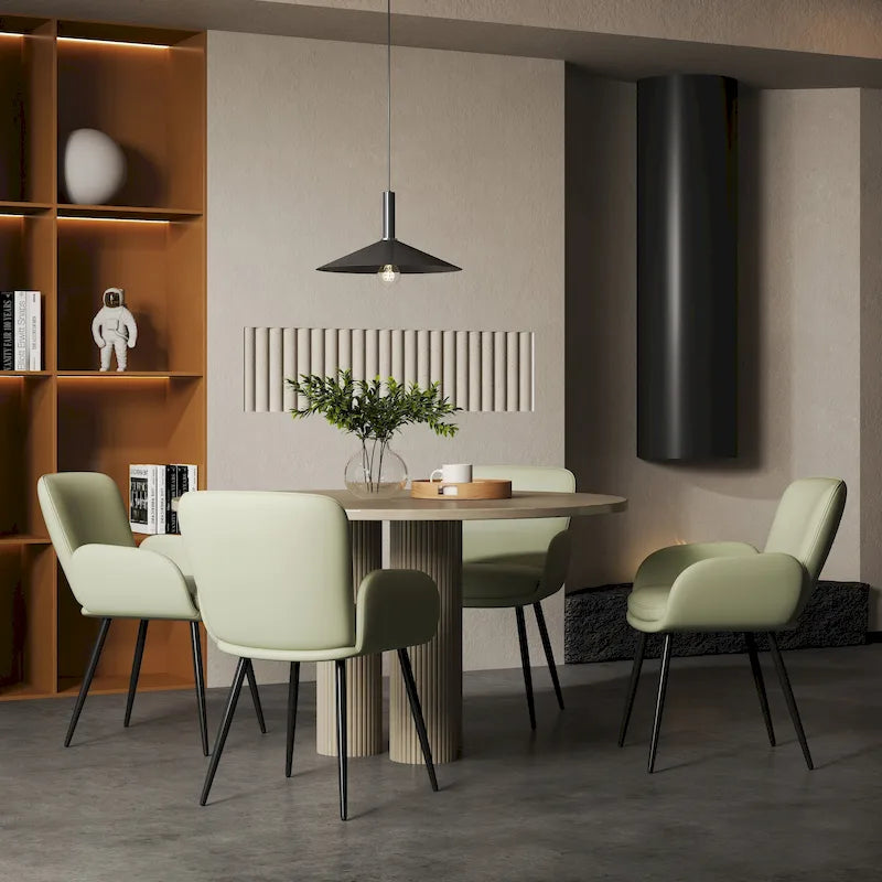 Set di 4 sedie da pranzo antigraffio per gatti con gambe in metallo color oro