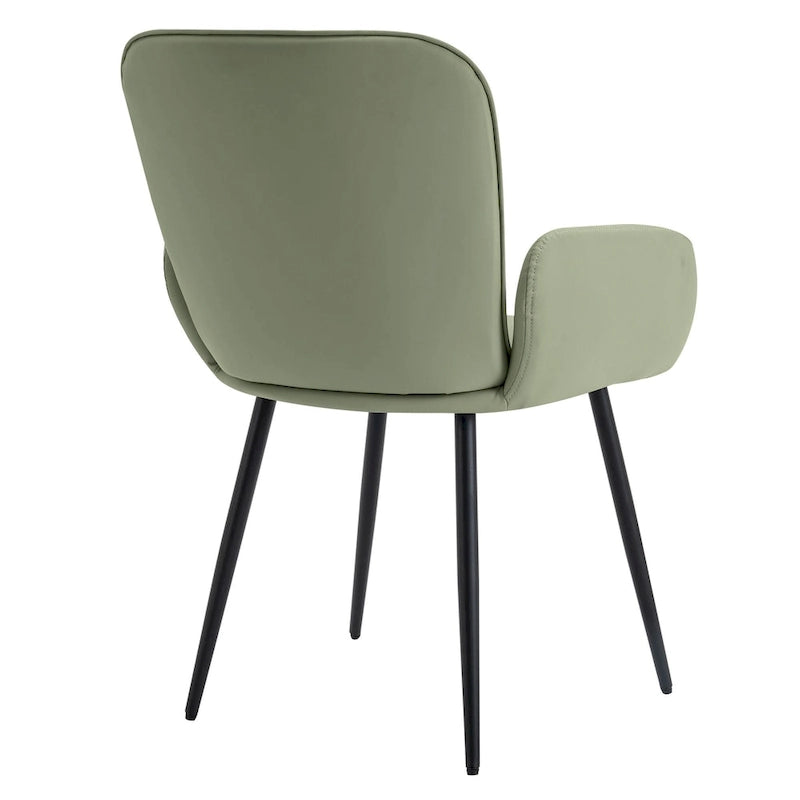 Set of 4 Cat-Scratch Resistant Dining Chairs with Gold Metal Legs