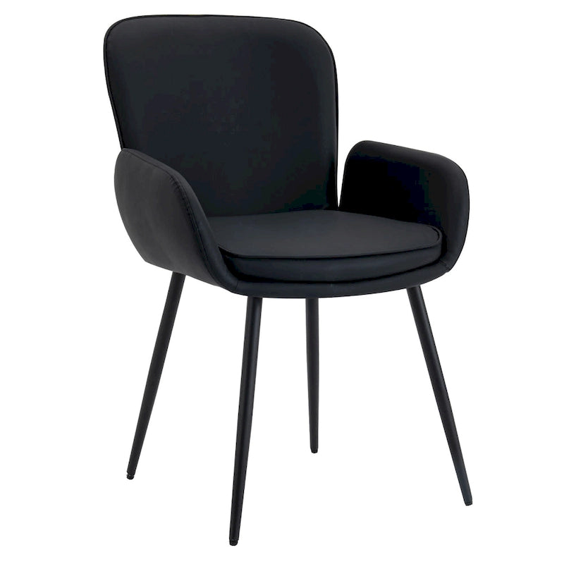 Set of 4 Cat-Scratch Resistant Dining Chairs with Gold Metal Legs