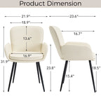 Set of 4 Cat-Scratch Resistant Dining Chairs with Gold Metal Legs