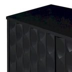 Modern 4-Door Sideboard with Convex Pattern Doors & 2 Silver Handle