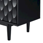 Modern 4-Door Sideboard with Convex Pattern Doors & 2 Silver Handle
