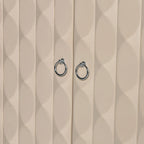 Modern 4-Door Sideboard with Convex Pattern Doors & 2 Silver Handle