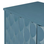 Modern 4-Door Sideboard with Convex Pattern Doors & 2 Silver Handle