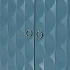 Modern 4-Door Sideboard with Convex Pattern Doors & 2 Silver Handle