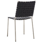 SAFAVIEH Marvel Woven Leather Dining Chair (Set of 2) - 17 W x 20.5 L x 33.8 H - 17Wx21Dx34H