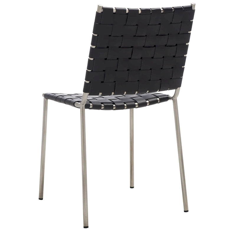SAFAVIEH Marvel Woven Leather Dining Chair (Set of 2) - 17 W x 20.5 L x 33.8 H - 17Wx21Dx34H
