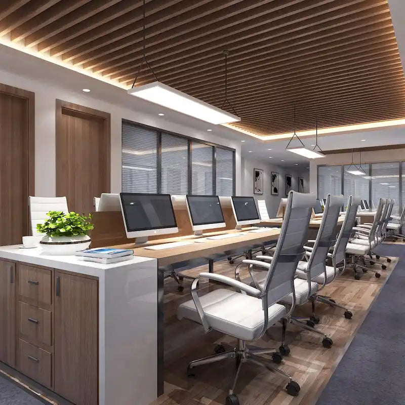 Modern High Back Office Chair Ribbed PU Leather Manager Tilt Conference Room Computer Desk Boss Task Executive Boss