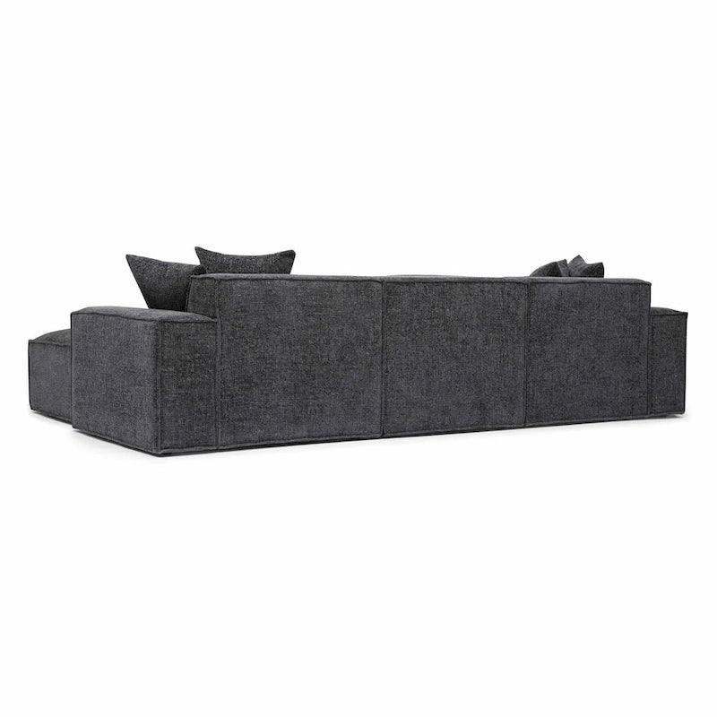 Mindy Chenille Basketweave Modular Sectional - 115.3W x 70D x 28.2H
