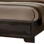 Costa King Size Bed, Bookcase Headboard, 2 Drawers, Dark Brown Solid Wood