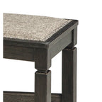 Trekk Dining Bench, X-Stretcher and Nailhead Trim, Black Wood, 50 Inch