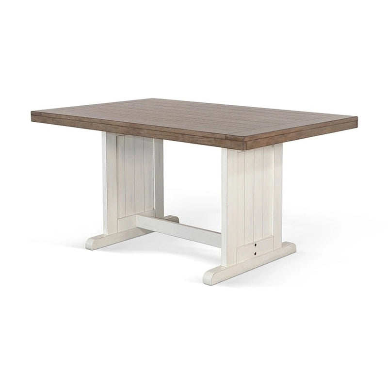Sime 4pc Corner Breakfast Nook Set, White Brown Dining Table and Bench