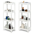 Gymax 2PCS 4 Tier Slim Storage Cart Detachable Kitchen Organizer