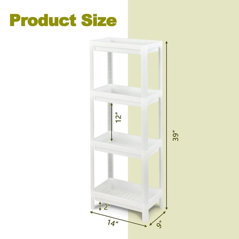 Gymax 2PCS 4 Tier Slim Storage Cart Detachable Kitchen Organizer