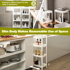 Gymax 2PCS 4 Tier Slim Storage Cart Detachable Kitchen Organizer