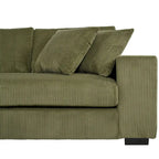 111-Inch Large Corduroy L Shape Sectional Sofa with Built-in Cup Holders & Charging Ports