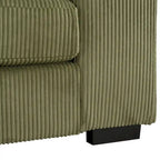 111-Inch Large Corduroy L Shape Sectional Sofa with Built-in Cup Holders & Charging Ports