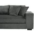 111-Inch Large Corduroy L Shape Sectional Sofa with Built-in Cup Holders & Charging Ports