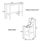 3-Piece Dining Table and Chair Set, Small Counter Height Table and Chair Set with Kitchen Breakfast Nook and 2 Chairs
