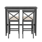 3-Piece Dining Table and Chair Set, Small Counter Height Table and Chair Set with Kitchen Breakfast Nook and 2 Chairs