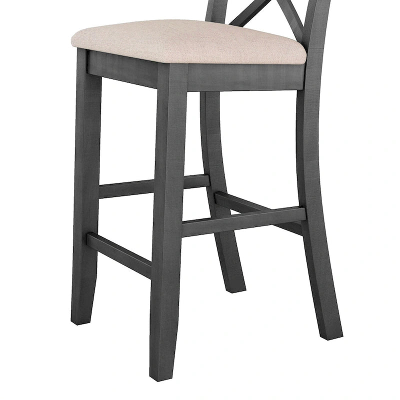3-Piece Dining Table and Chair Set, Small Counter Height Table and Chair Set with Kitchen Breakfast Nook and 2 Chairs