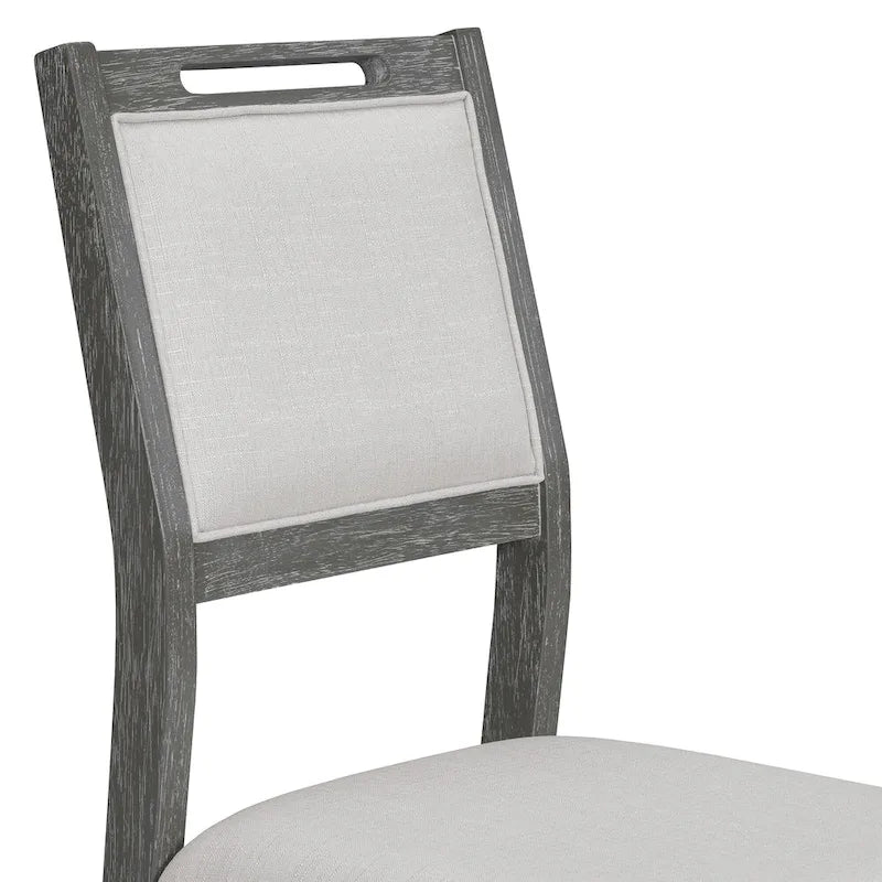 Set da pranzo di 6 pezzi, set tavolo da pranzo e sedie da cucina in legno con tavolo rettangolare, 4 sedie imbottite e 1 panca