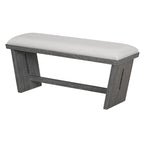 Set da pranzo di 6 pezzi, set tavolo da pranzo e sedie da cucina in legno con tavolo rettangolare, 4 sedie imbottite e 1 panca