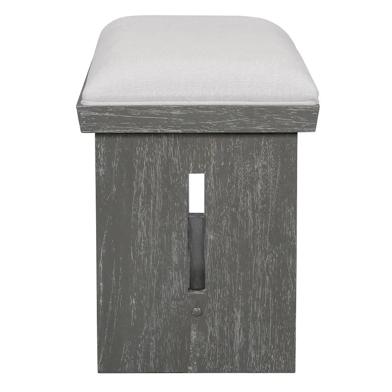 Set da pranzo di 6 pezzi, set tavolo da pranzo e sedie da cucina in legno con tavolo rettangolare, 4 sedie imbottite e 1 panca