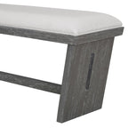 Set da pranzo di 6 pezzi, set tavolo da pranzo e sedie da cucina in legno con tavolo rettangolare, 4 sedie imbottite e 1 panca