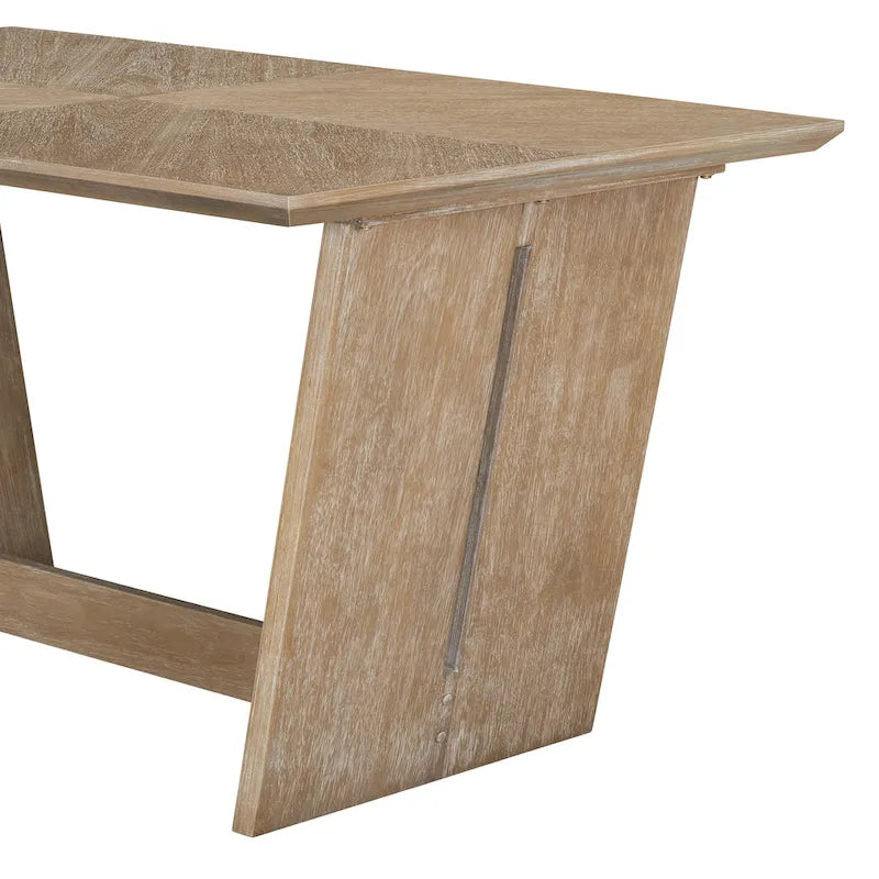 Set da pranzo di 6 pezzi, set tavolo da pranzo e sedie da cucina in legno con tavolo rettangolare, 4 sedie imbottite e 1 panca