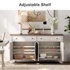WAMPAT 122 W Grande Credenza da Fattoria, Mobile Credenza da Buffet con Ante e Ripiano Regolabile