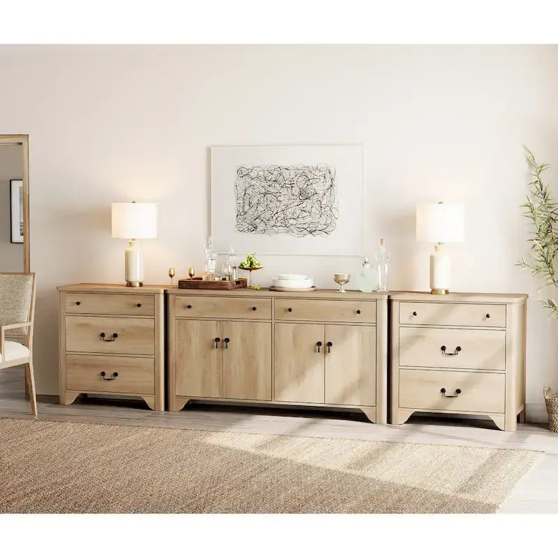 WAMPAT 122 W Grande Credenza da Fattoria, Mobile Credenza da Buffet con Ante e Ripiano Regolabile