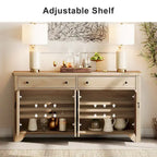 WAMPAT 122 W Grande Credenza da Fattoria, Mobile Credenza da Buffet con Ante e Ripiano Regolabile
