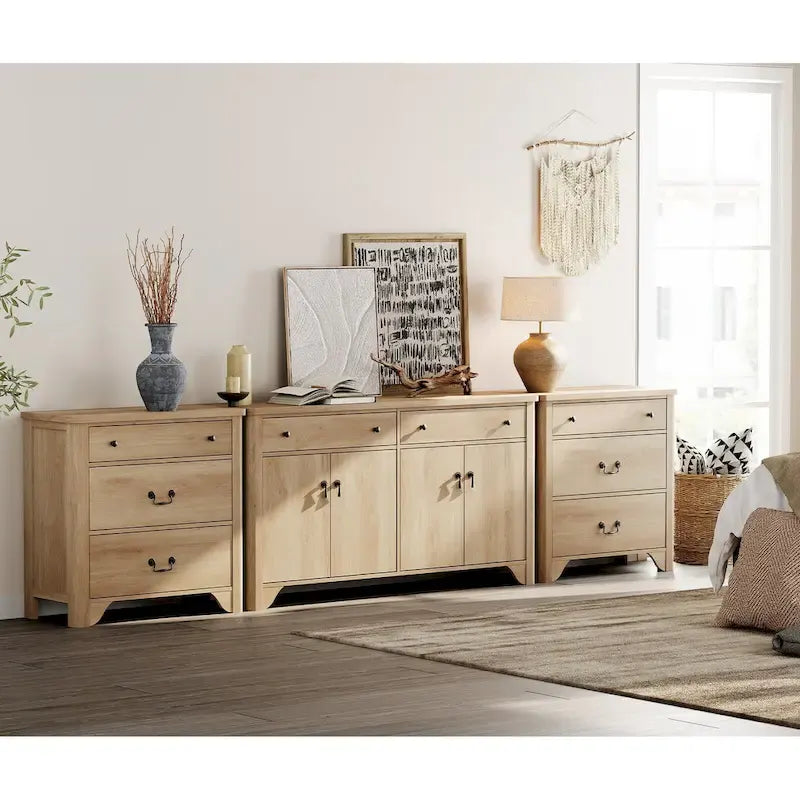 WAMPAT 122 W Grande Credenza da Fattoria, Mobile Credenza da Buffet con Ante e Ripiano Regolabile