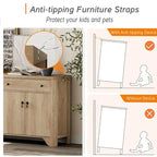 WAMPAT 122 W Grande Credenza da Fattoria, Mobile Credenza da Buffet con Ante e Ripiano Regolabile