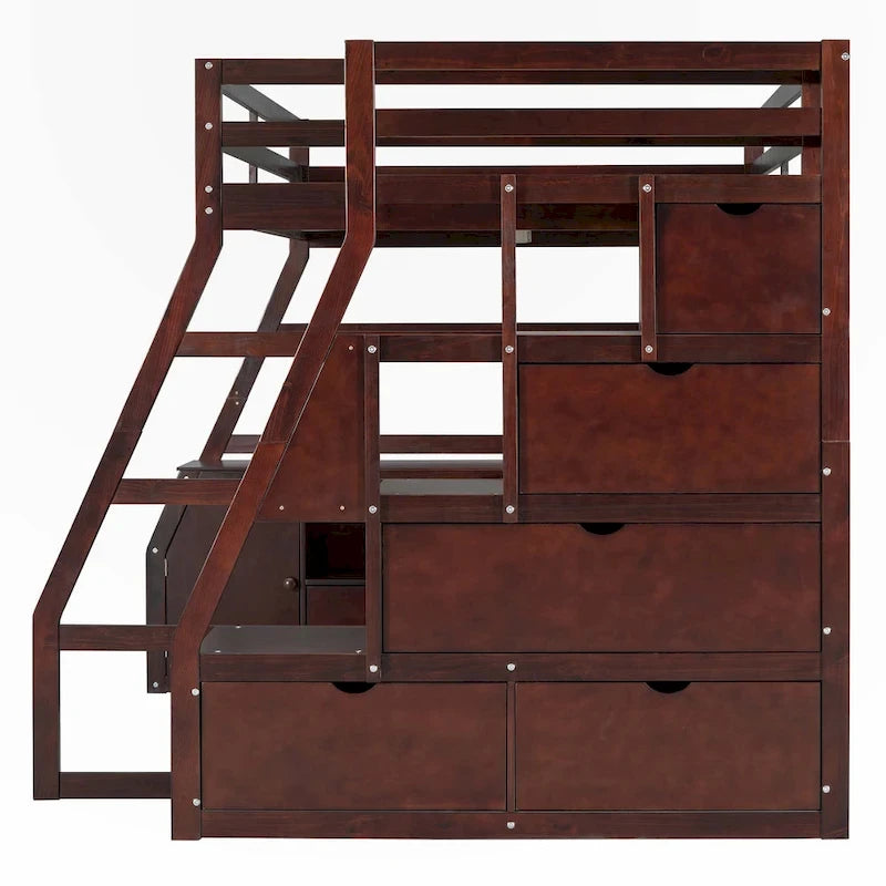 Full Size Loft Bed with Drawers and Desk