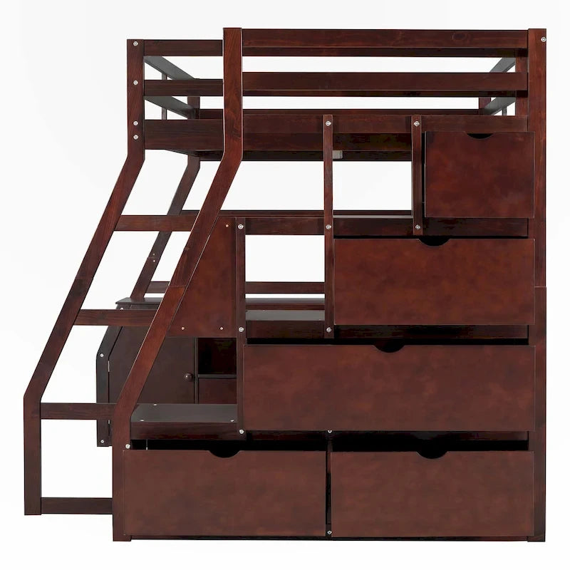 Full Size Loft Bed with Drawers and Desk