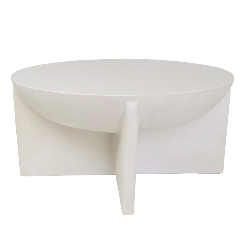Modrest Elsa Modern Oyster Concrete Round Coffee Table
