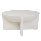 Modrest Elsa Modern Oyster Concrete Round Coffee Table