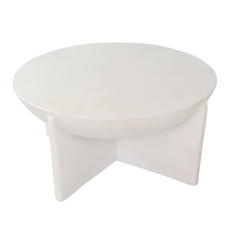 Modrest Elsa Modern Oyster Concrete Round Coffee Table