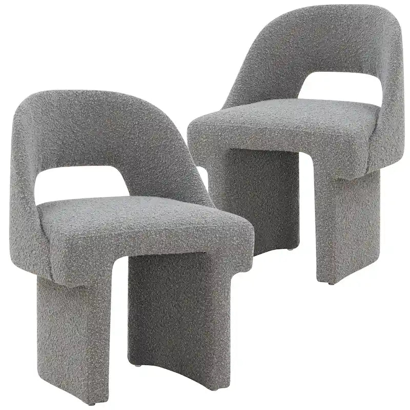 Set di 2 sedie accentate Boucle moderne ed eleganti, rivestite con struttura in legno MDF per ufficio domestico, soggiorno e camera da letto