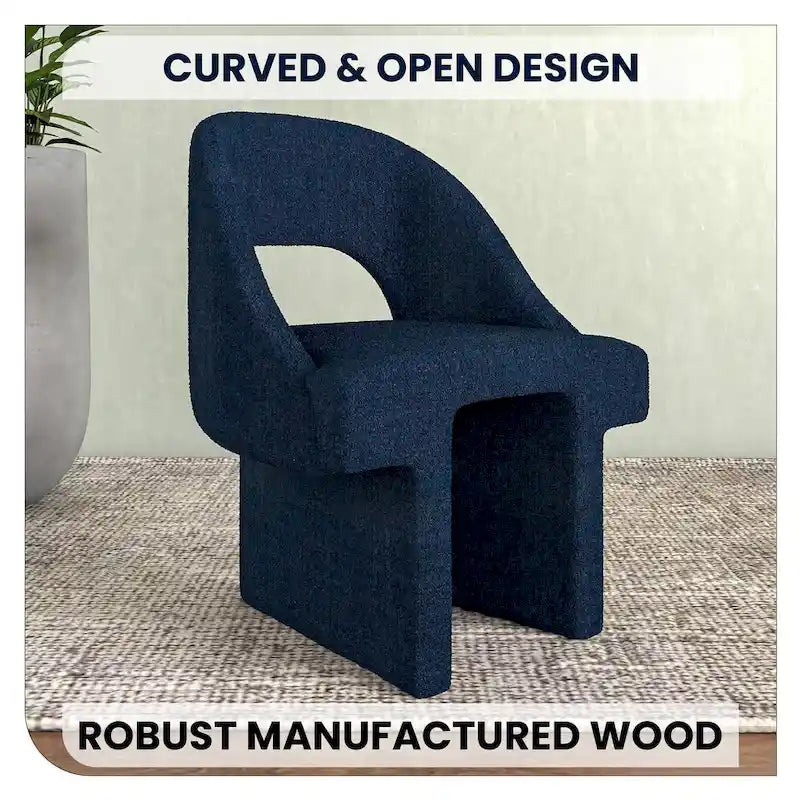 Boucle Set of 2 Modern Elegant Upholstered Accent Chair with MDF Wood Frame for Home Office Living Room & Bedroom