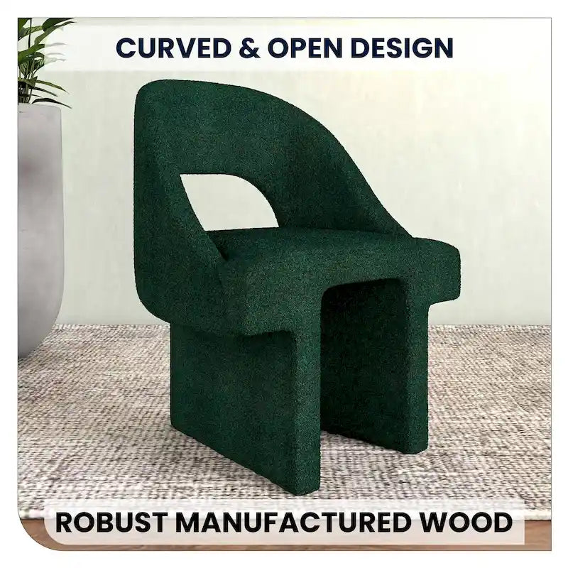 Boucle Set of 2 Modern Elegant Upholstered Accent Chair with MDF Wood Frame for Home Office Living Room & Bedroom