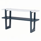Consolle stretta con ripiano effetto marmo (blu scuro)
