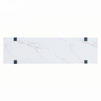 Consolle stretta con ripiano effetto marmo (blu scuro)