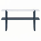 Consolle stretta con ripiano effetto marmo (blu scuro)